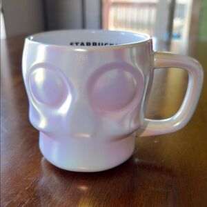 Starbucks Iridescent White Skull Mug